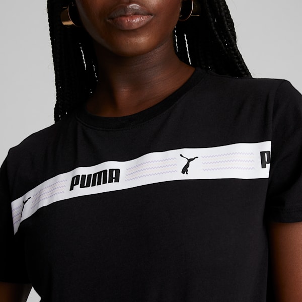 PUMA Line Up Script Women's Tee, PUMA Black, extralarge