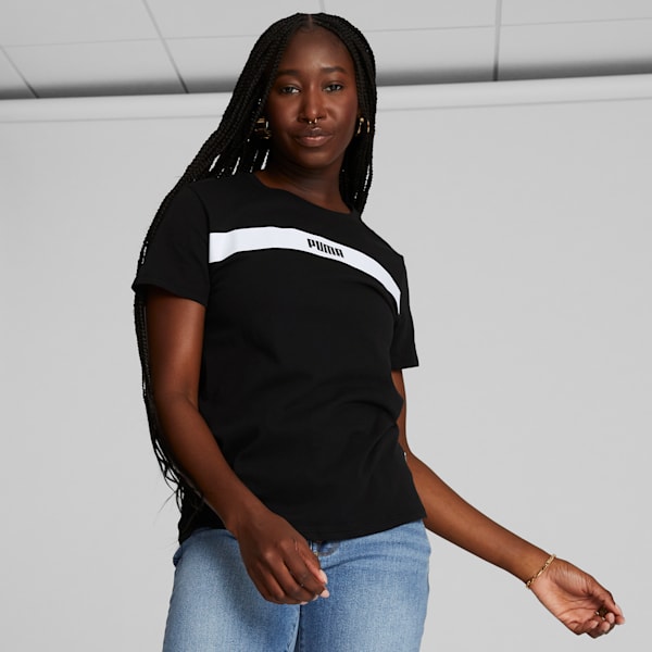 Playera de mujer Upfront Line, PUMA Black, extralarge