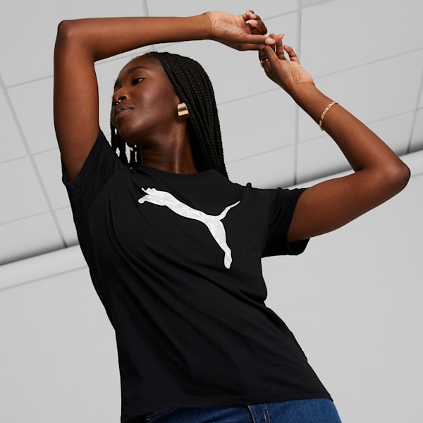 Camiseta para mujer PUMA Cat Fill, PUMA Black, extralarge