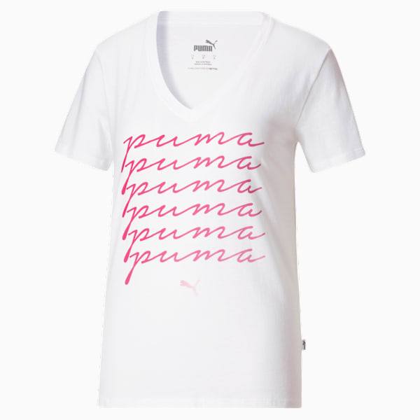 Ombre Script Women's Tee , PUMA White, extralarge