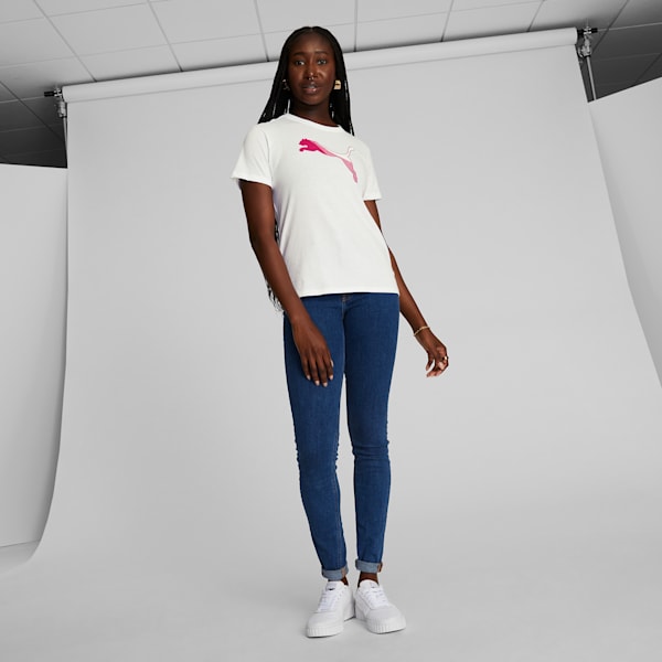 PUMA Cat Segment Women's Tee, PUMA White, extralarge