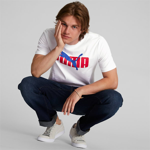 Camiseta de hombre PUMA Cat Overlap, Puma White, extralarge