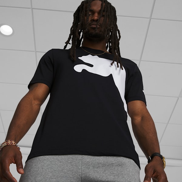 Camiseta con logo extragrande para hombre, PUMA Black, extralarge
