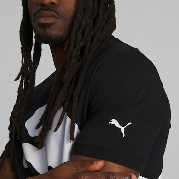 Camiseta con logo extragrande para hombre, PUMA Black, extralarge