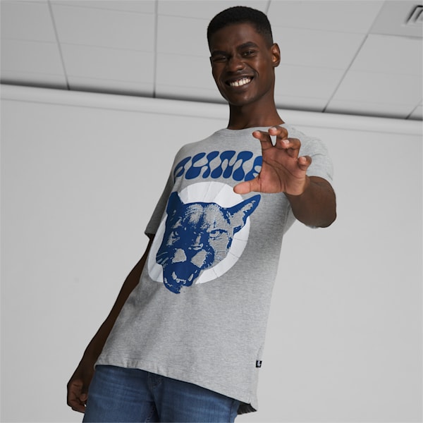 Blue graphic online tee men