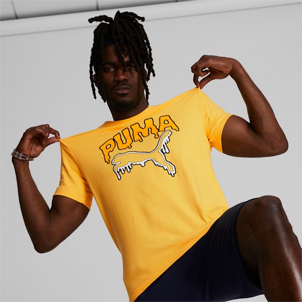 T-shirt PUMA Melted Cat Homme, Mustard Seed, extralarge