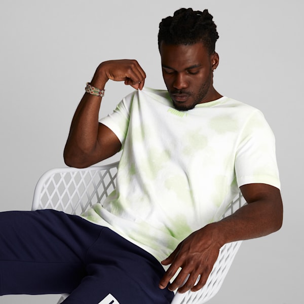 Camiseta para hombre con teñido tie-dye Cloud, Light Mint, extralarge