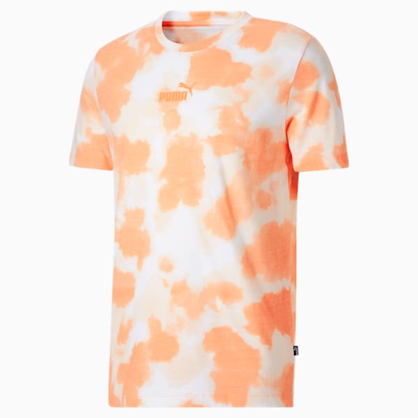 Cloud Tie Dye Men's Tee, Bright Melon, extralarge