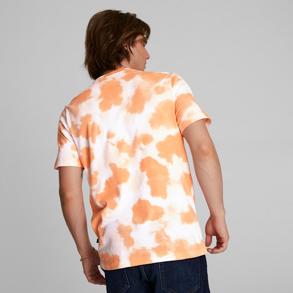 Cloud Tie Dye Men's Tee, Bright Melon, extralarge