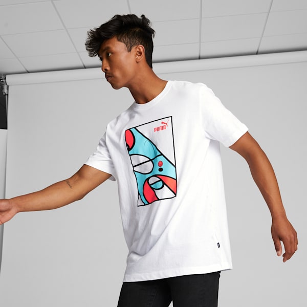 Camiseta para hombre Hoops Court, PUMA White, extralarge