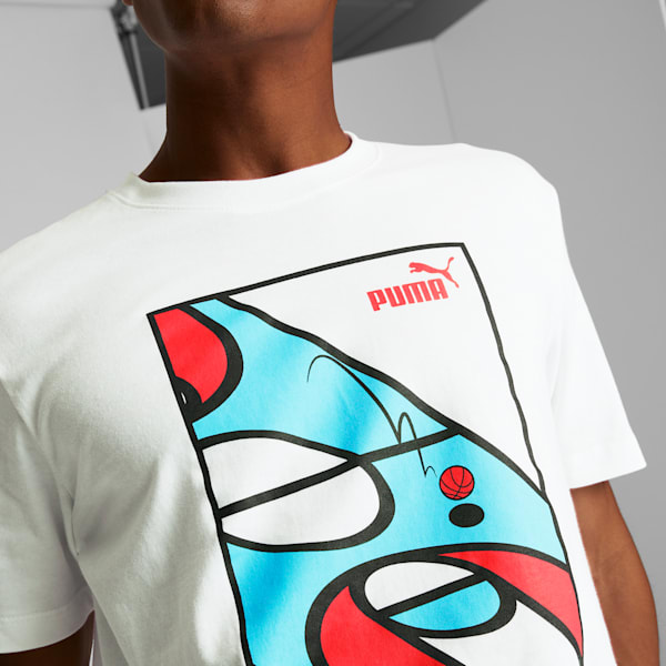 Camiseta para hombre Hoops Court, PUMA White, extralarge