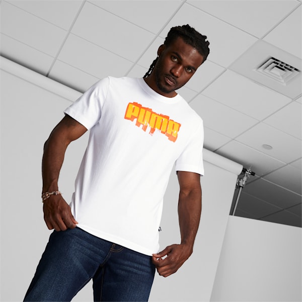 T-shirt PUMA Paint Homme, PUMA White, extralarge