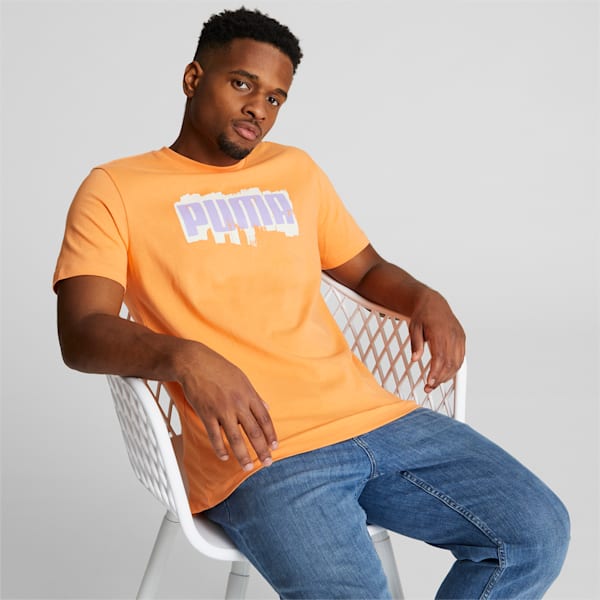 T-shirt PUMA Paint Homme, Bright Melon, extralarge
