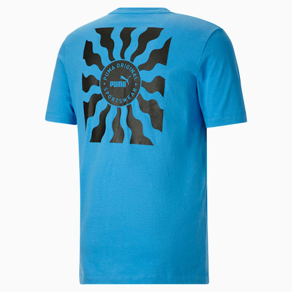 Sun Ray Circle Men's Tee, Bleu Azur, extralarge