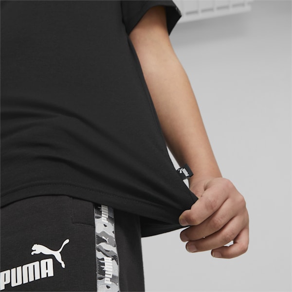 Camo Youth Regular Fit T-Shirt, PUMA Black, extralarge-IND