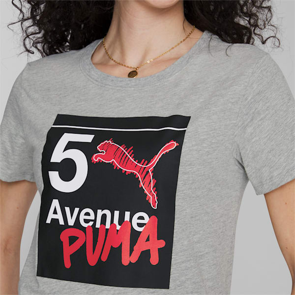 PUMA NYC 5th Ave Subway Women's Tee , Light Gray Heather, extralarge