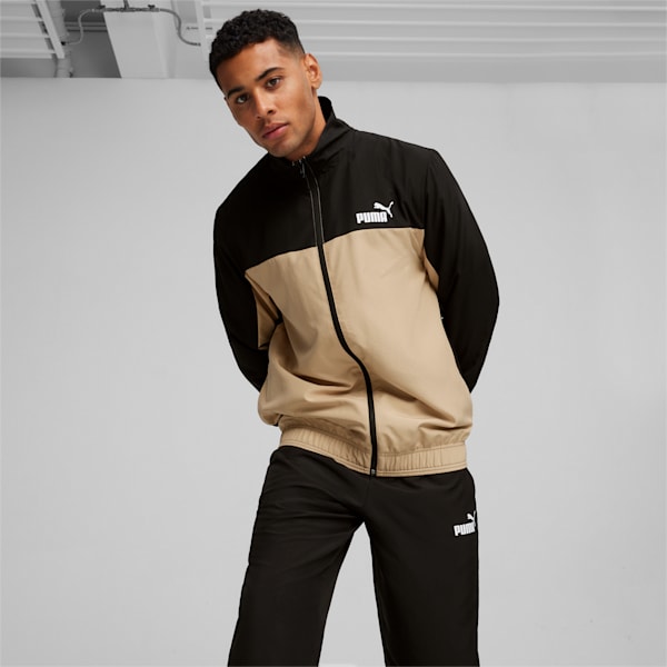 Men's Woven Tracksuit, Prairie Tan, extralarge-IND