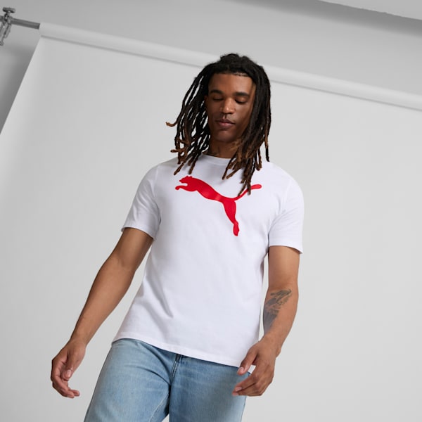 Playera para hombre Essentials Big Cat, PUMA White-For All Time Red, extralarge