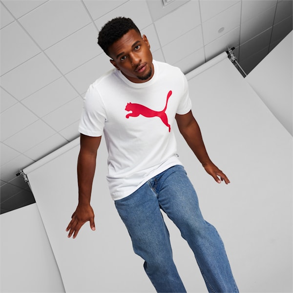 T-shirt Essentials Big Cat, homme, PUMA White-For All Time Red, extralarge