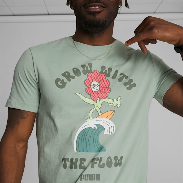 Grow with the Flow Men's Tee, Green Fog, extralarge