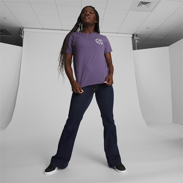 Flower Grow Women's Tee, Purple Charcoal, extralarge
