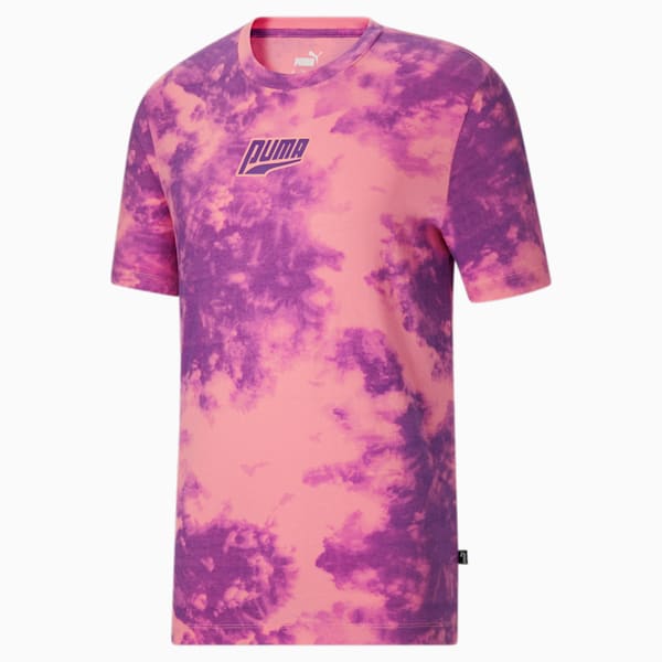 Tie Dye Nostalgia Men's Tee, Fiery Pink, extralarge