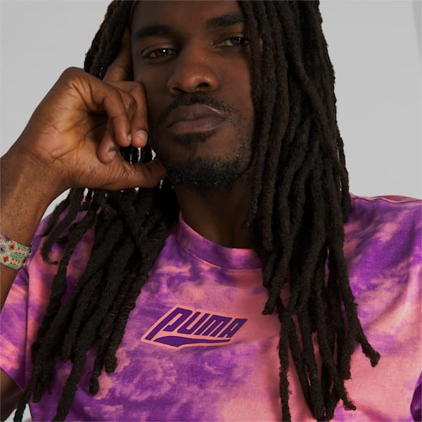 Tie Dye Nostalgia Men's Tee, Fiery Pink, extralarge