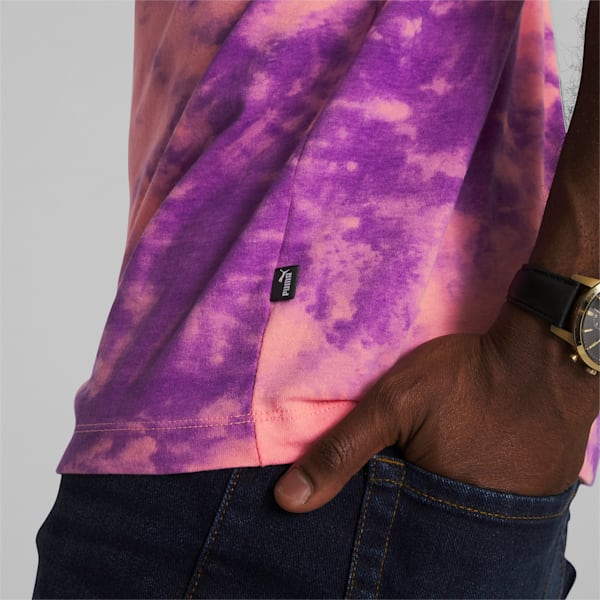 Tie Dye Nostalgia Men's Tee, Fiery Pink, extralarge