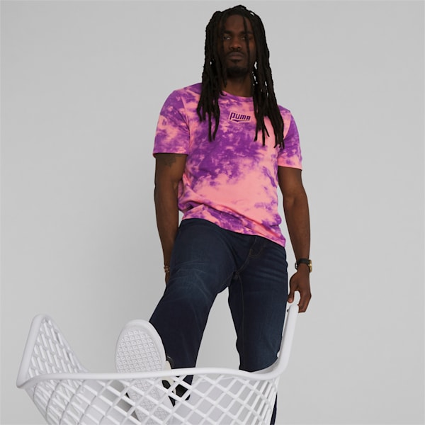 Tie Dye Nostalgia Men's Tee, Fiery Pink, extralarge