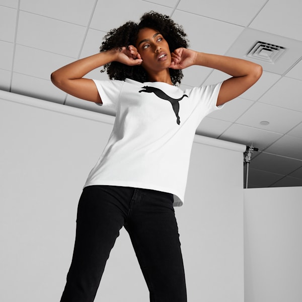 Essentials Big Cat Logo Women's Tee, PUMA White, extralarge