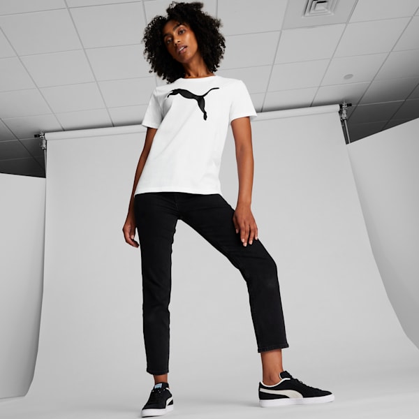 Essentials Big Cat Logo Women's Tee, PUMA White, extralarge