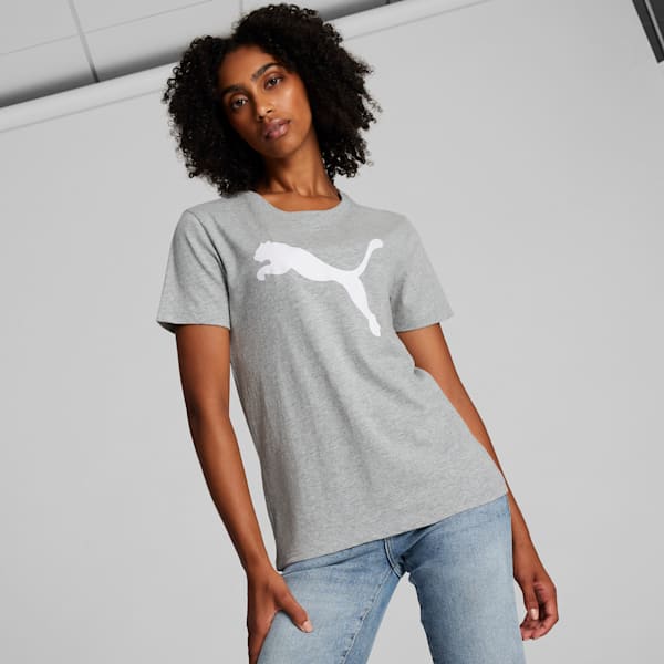 Sudadera con capucha para mujer Essentials Big Cat Logo, Light Gray Heather, extralarge