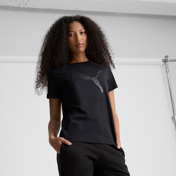 Essentials Big Cat Logo Women's Tee, PUMA Black-PUMA Black, extralarge