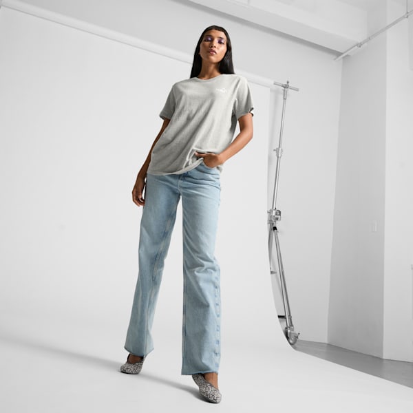 ESSENTIALS Small Logo Women's Tee, Light Gray Heather, extralarge