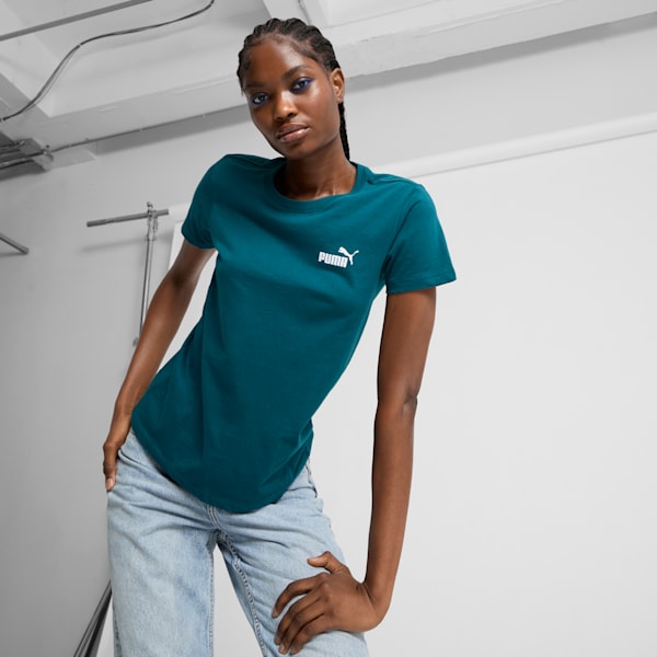 ESSENTIALS Small Logo Women's Tee, Cold Green, extralarge