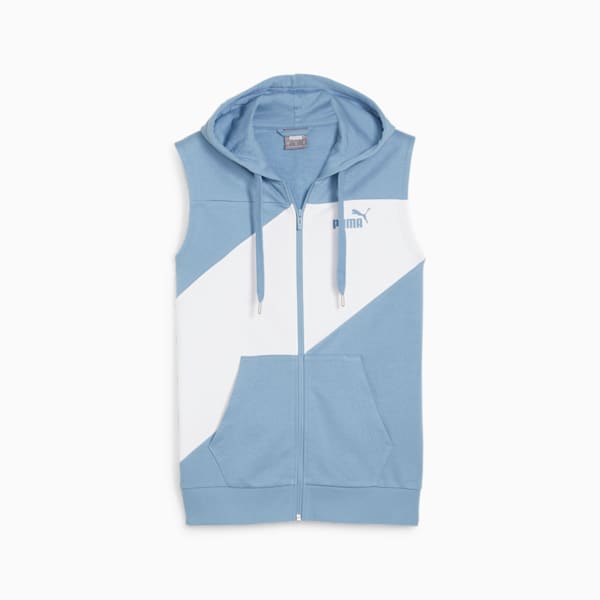 PUMA POWER Men's Sleeveless Hoodie, Zen Blue, extralarge