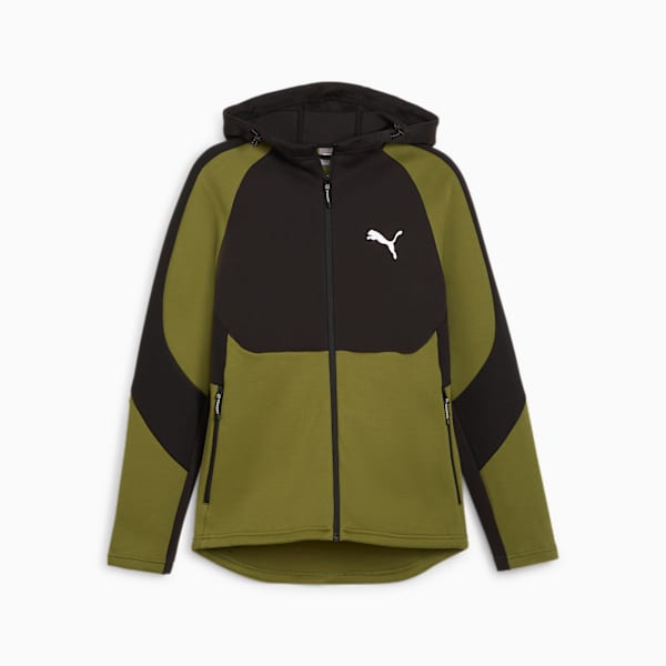 EVOSTRIPE Men's Full-Zip Hoodie, Olive Green, extralarge-GBR