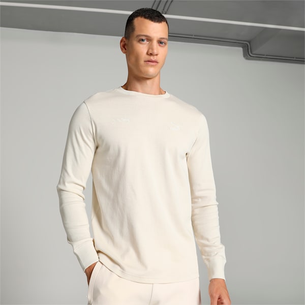 PUMA x one8 Signature Men's Long Sleeve T-shirt, Alpine Snow, extralarge-IND