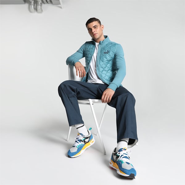 Men's Embossed Jacket, Bold Blue, extralarge-IND