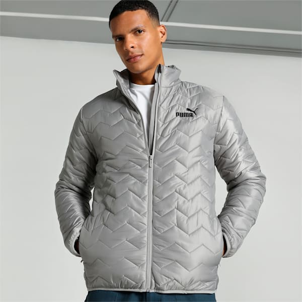 Men's Embossed Elevated Jacket, Concrete Gray, extralarge-IND
