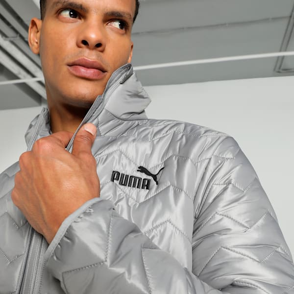 Men's Embossed Elevated Jacket, Concrete Gray, extralarge-IND