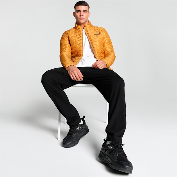Men's Embossed Elevated Jacket, Amber, extralarge-IND