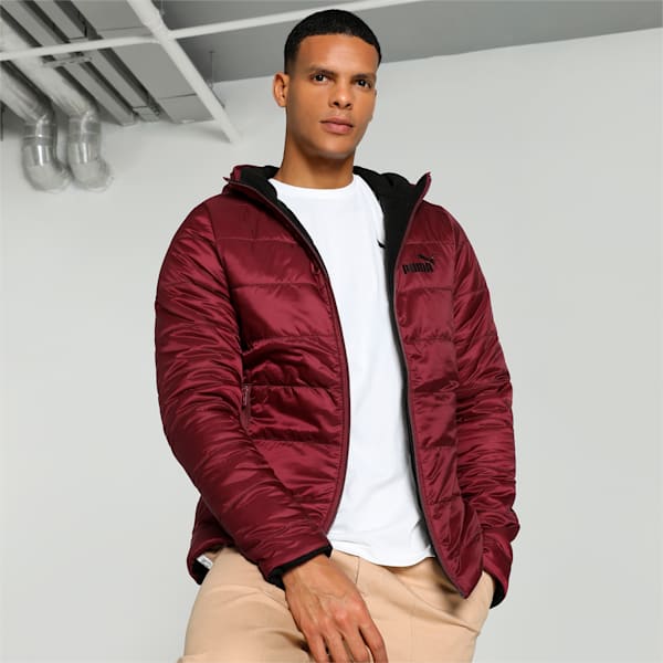 Men's Reversible Slim Fit Hooded Jacket, Team Regal Red, extralarge-IND
