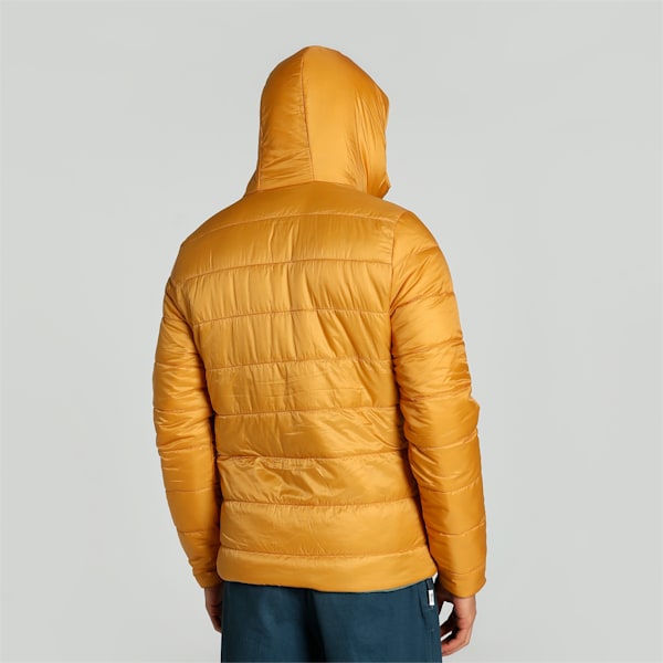 Men's Reversible Slim Fit Hooded Jacket, Amber, extralarge-IND