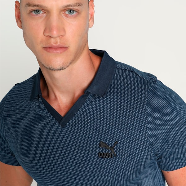 Classics Jacquard Men's Slim Fit Polo, Parisian Blue, extralarge-IND