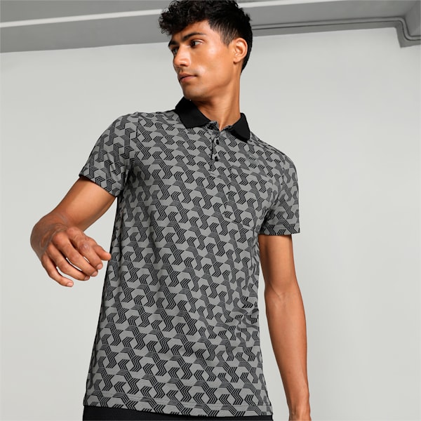 Classics Utility Printed Men's Polo, PUMA Black, extralarge-IND