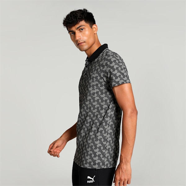 Classics Utility Printed Men's Polo, PUMA Black, extralarge-IND