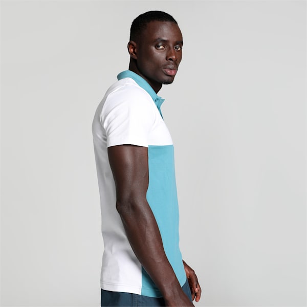 Colorblock Men's Slim Fit Polo, Bold Blue, extralarge-IND