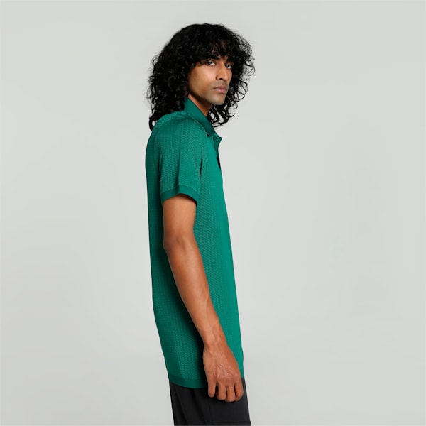 Men's Seamless Slim Fit Polo, Malachite, extralarge-IND