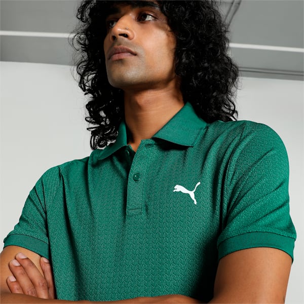 Men's Seamless Slim Fit Polo, Malachite, extralarge-IND